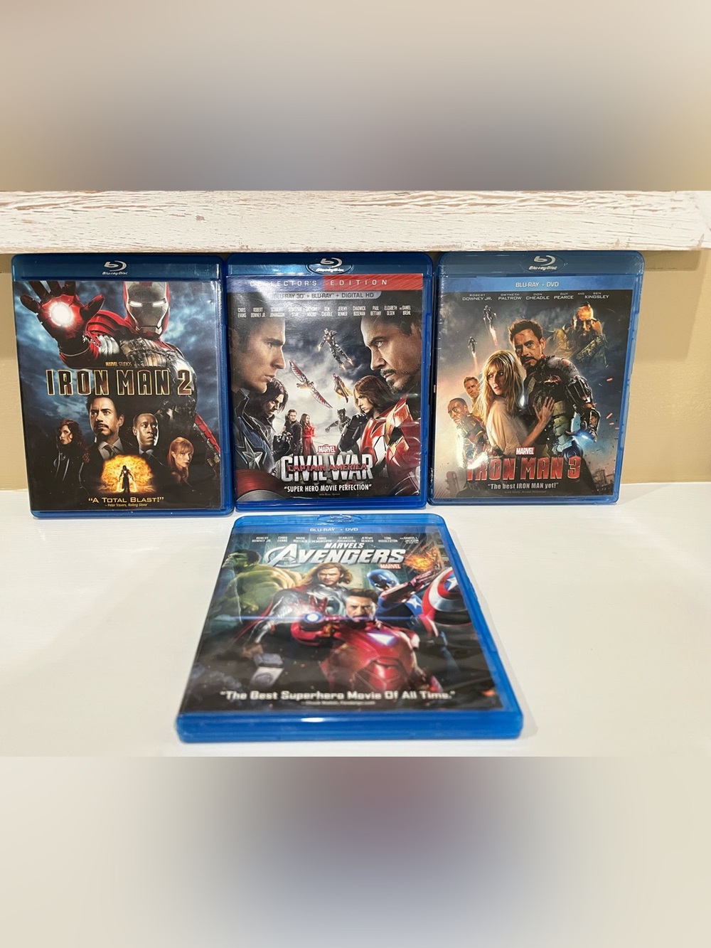 Marvel Movie Avengers, Iron Man, Captain America Blue-Ray DVD Set